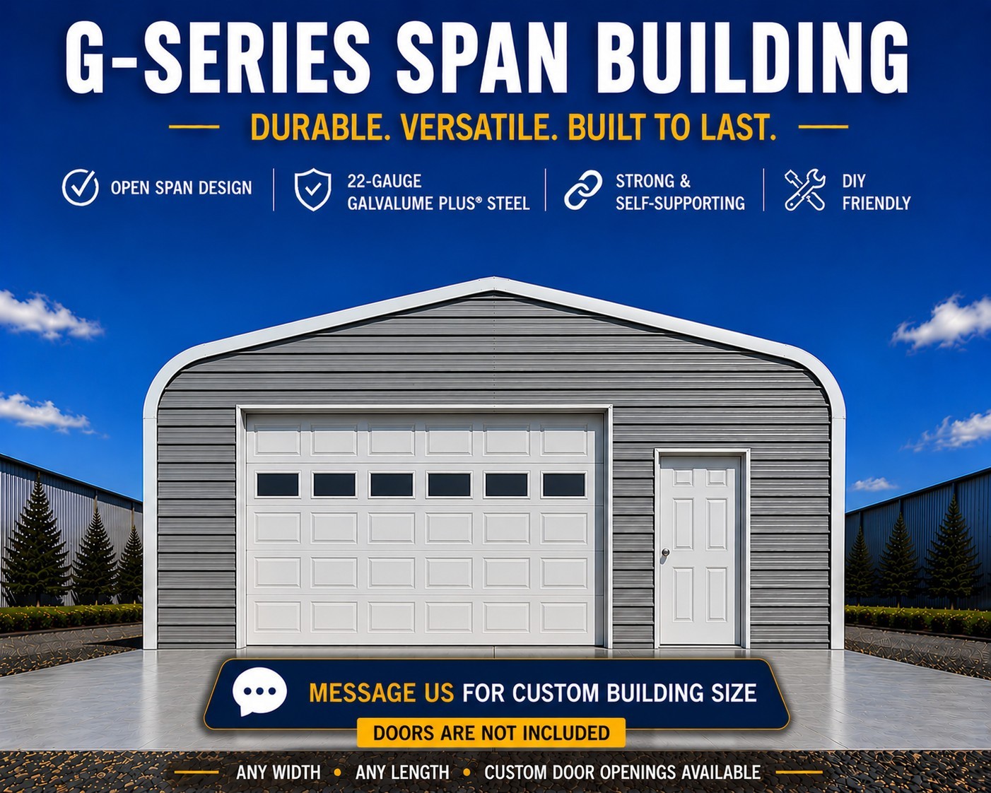 30x42x15 DuroSPAN Steel Arch Building Kit Clear Span With Ends Walls Included
