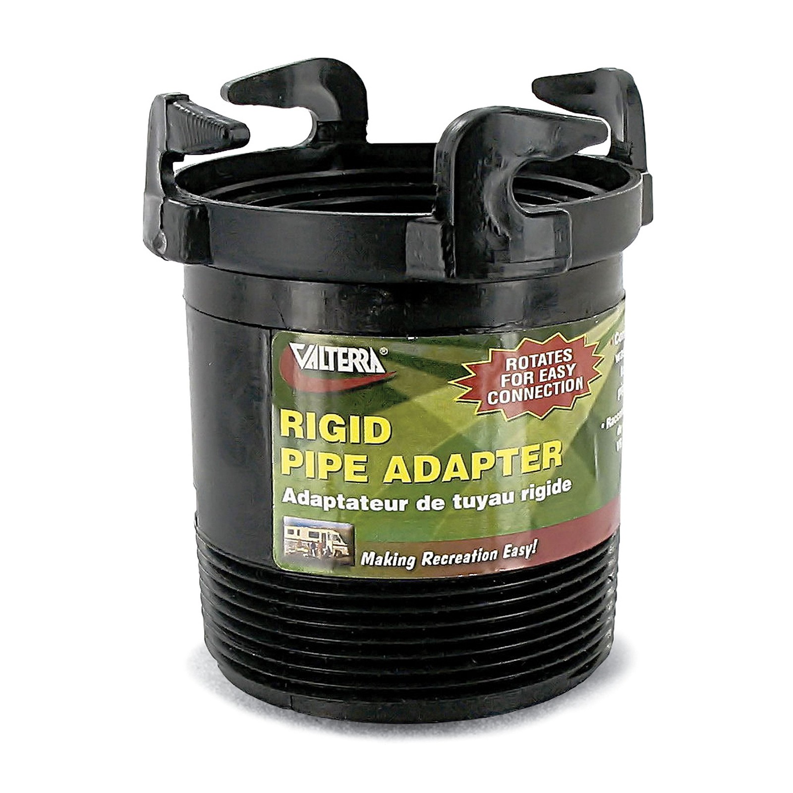 Valterra T1027 Rotating Rigid Sewer Pipe Bayonet Adapter with 3 Inch, Black