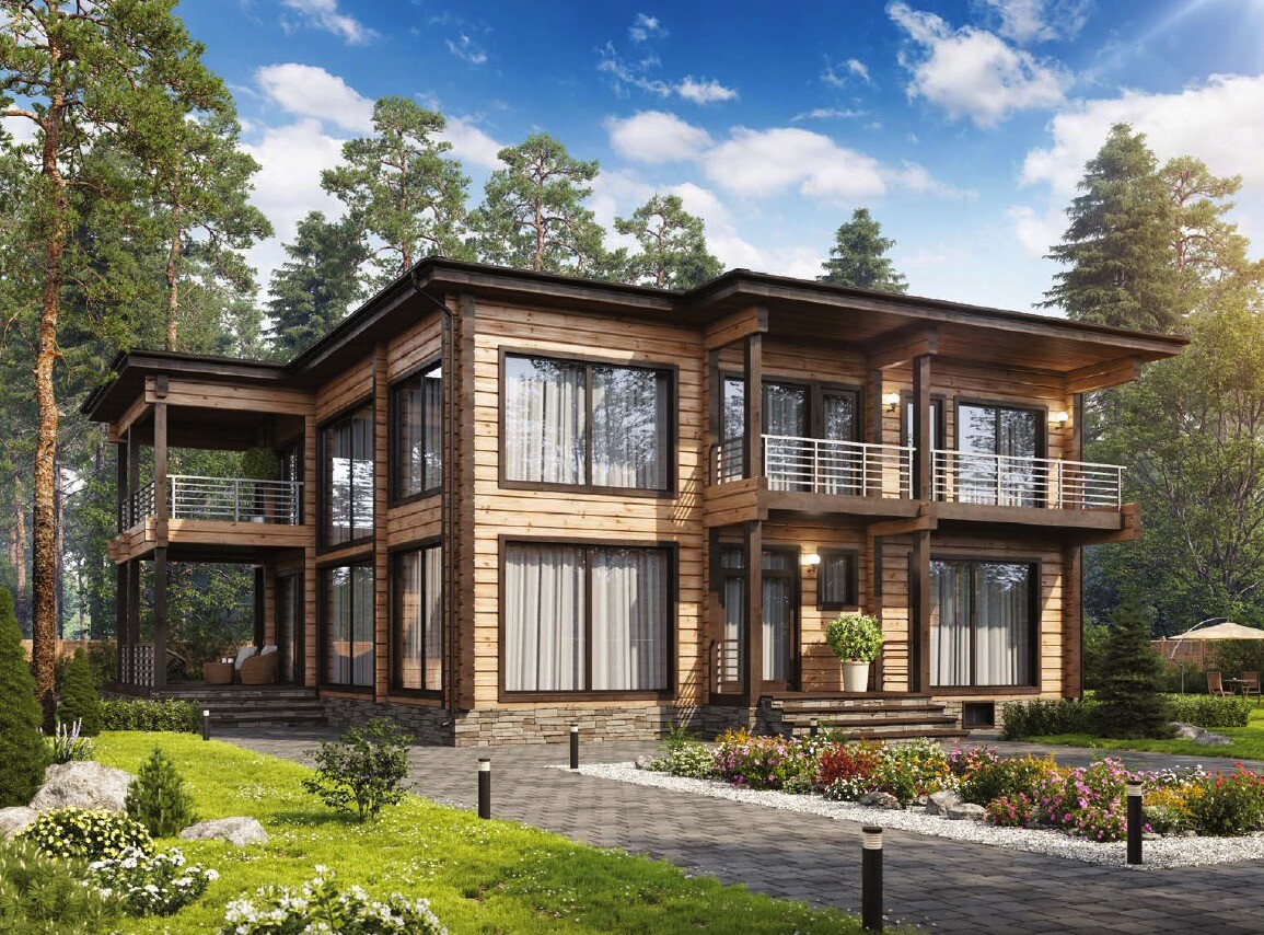 MODERN LOG HOUSE KIT #LH-239 ECO FRIENDLY WOOD PREFAB DIY BUILDING CABIN HOME
