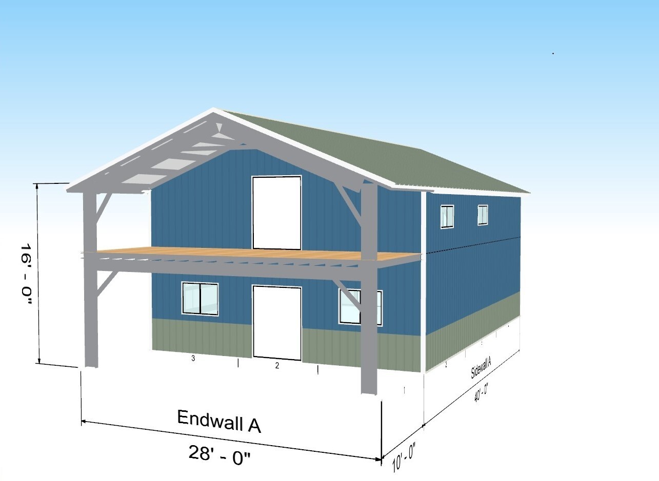 Florida HURRICANE RATED Gable 2 Story Galvanized Steel Barndominium Home Kit