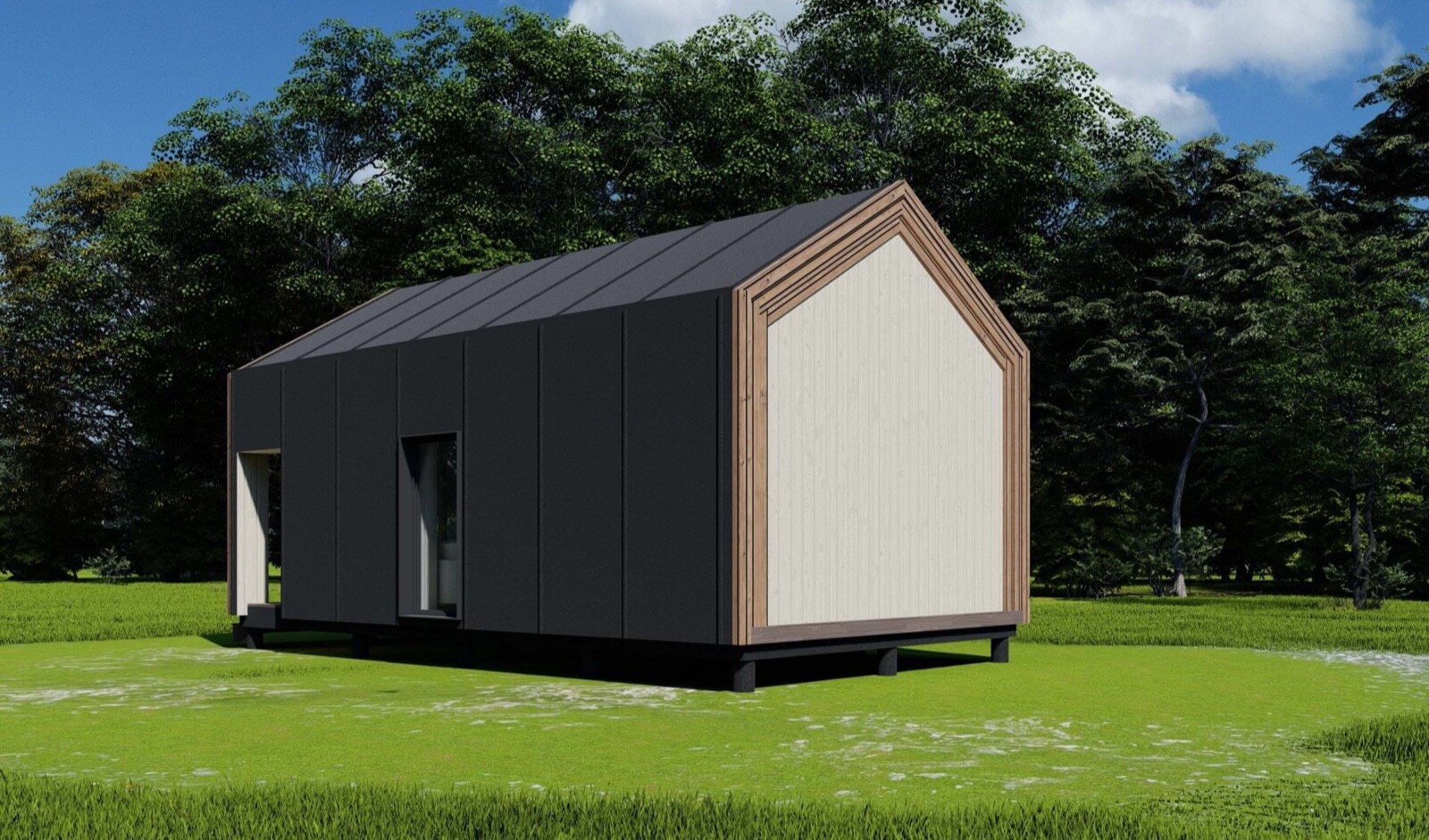 364 sg.ft SOLID PLYWOOD HOUSE KIT #PW-30 WOOD PREFAB DIY KIT BUILDING CABIN HOME