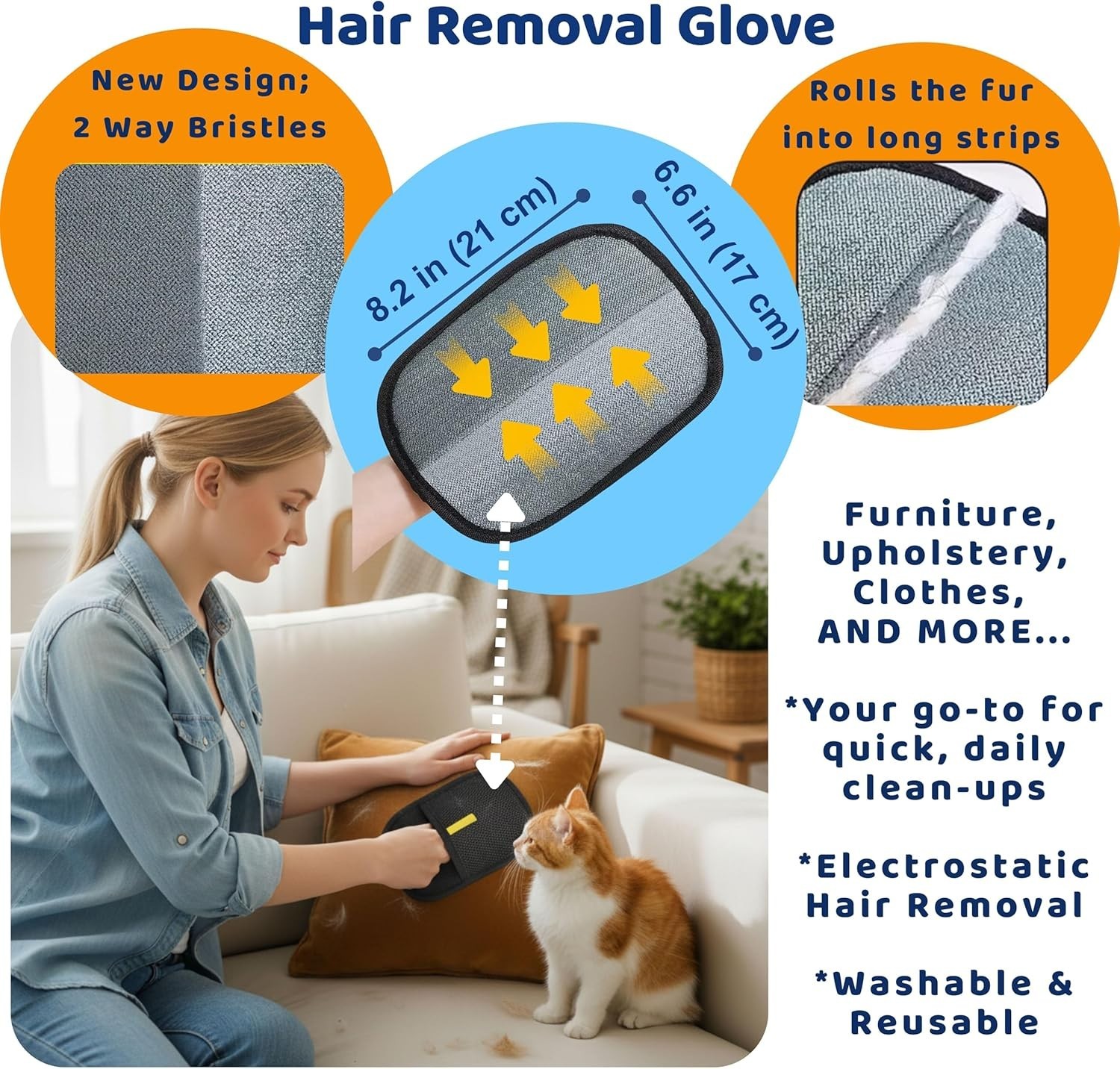 3-IN-1 PET HAIR REMOVAL TOOL LINT REMOVER FOR CAR INTERIOR & FURNITURE DETAILING