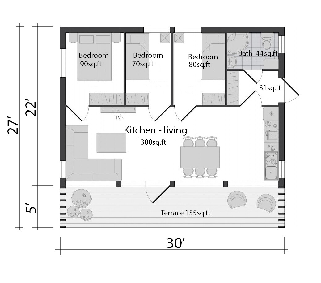615 SQ.FT ECO SOLID TIMBER AIRTIGHT PANEL HOUSE KIT. MASS WOOD CLT HOME, PREFAB 