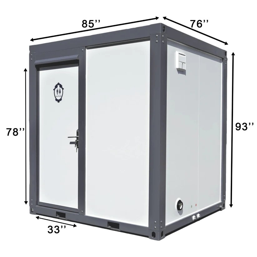 Bastone Prebuild Full Bath Unit w Toilet, Shower, Sink 37 sqft Outdoor Bathroom