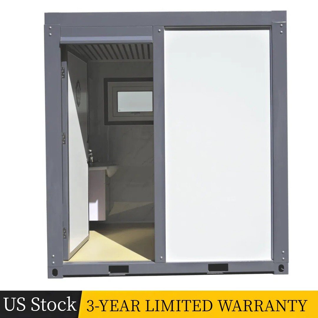 Portable Restroom Bathroom Mobile Toilet w/Shower Upgrade Acrylic Fanshaped Door