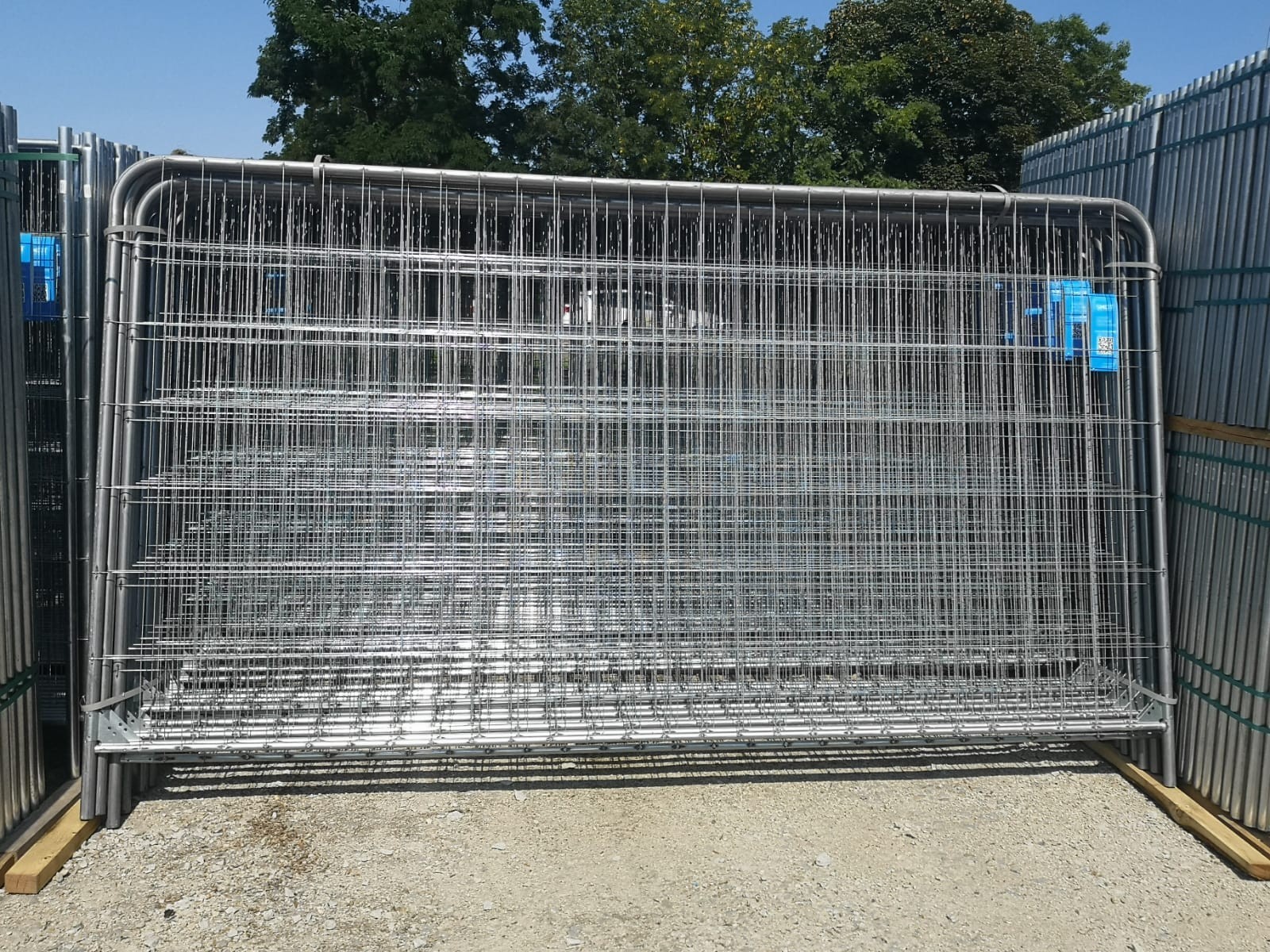 Set of 70 | Construction fence with round corners | 3.5 x 2.0 m | Mobile fence