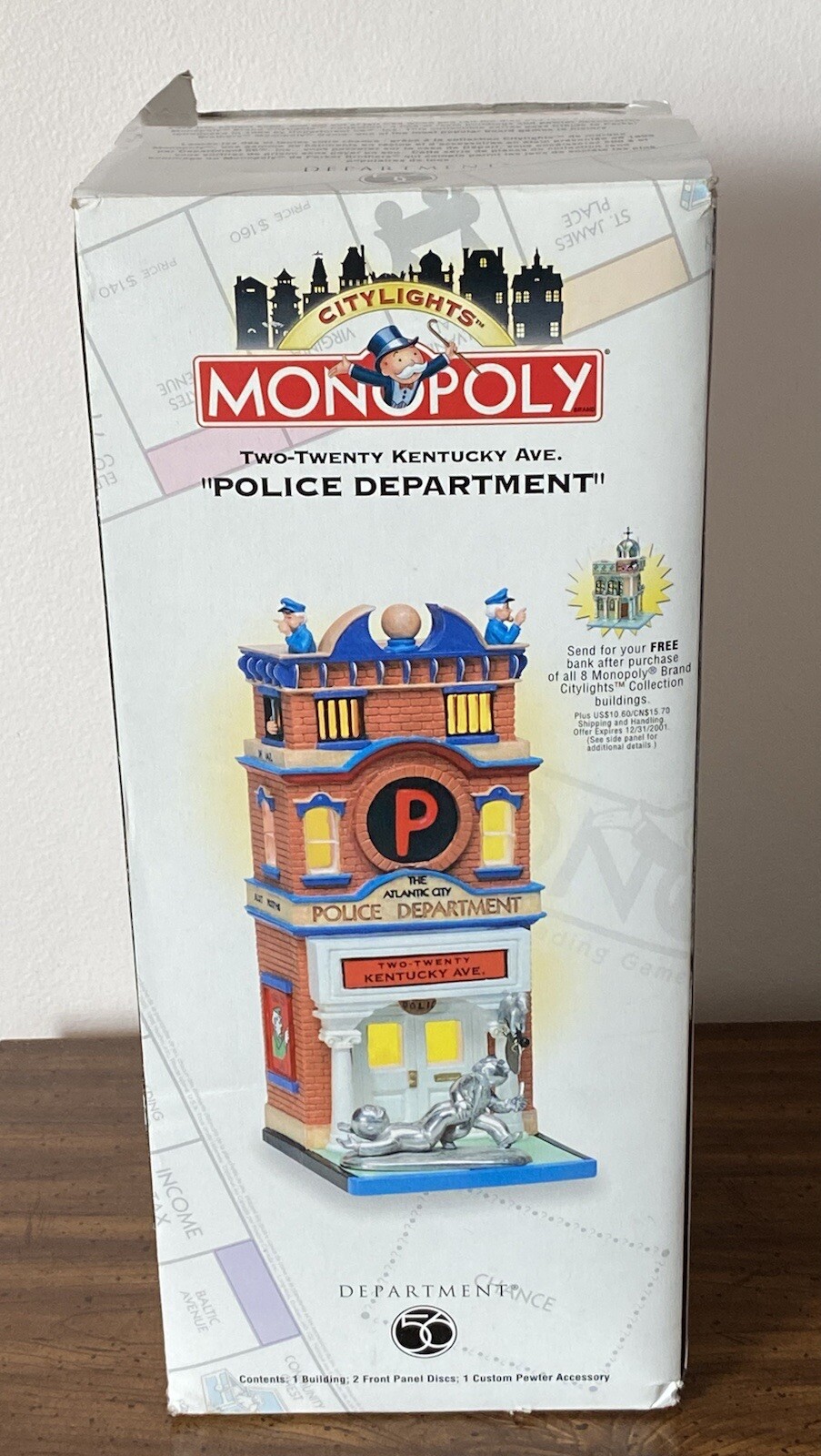 Department 56 Citylights Monopoly Two-Twenty Kentucky Ave. Police Department
