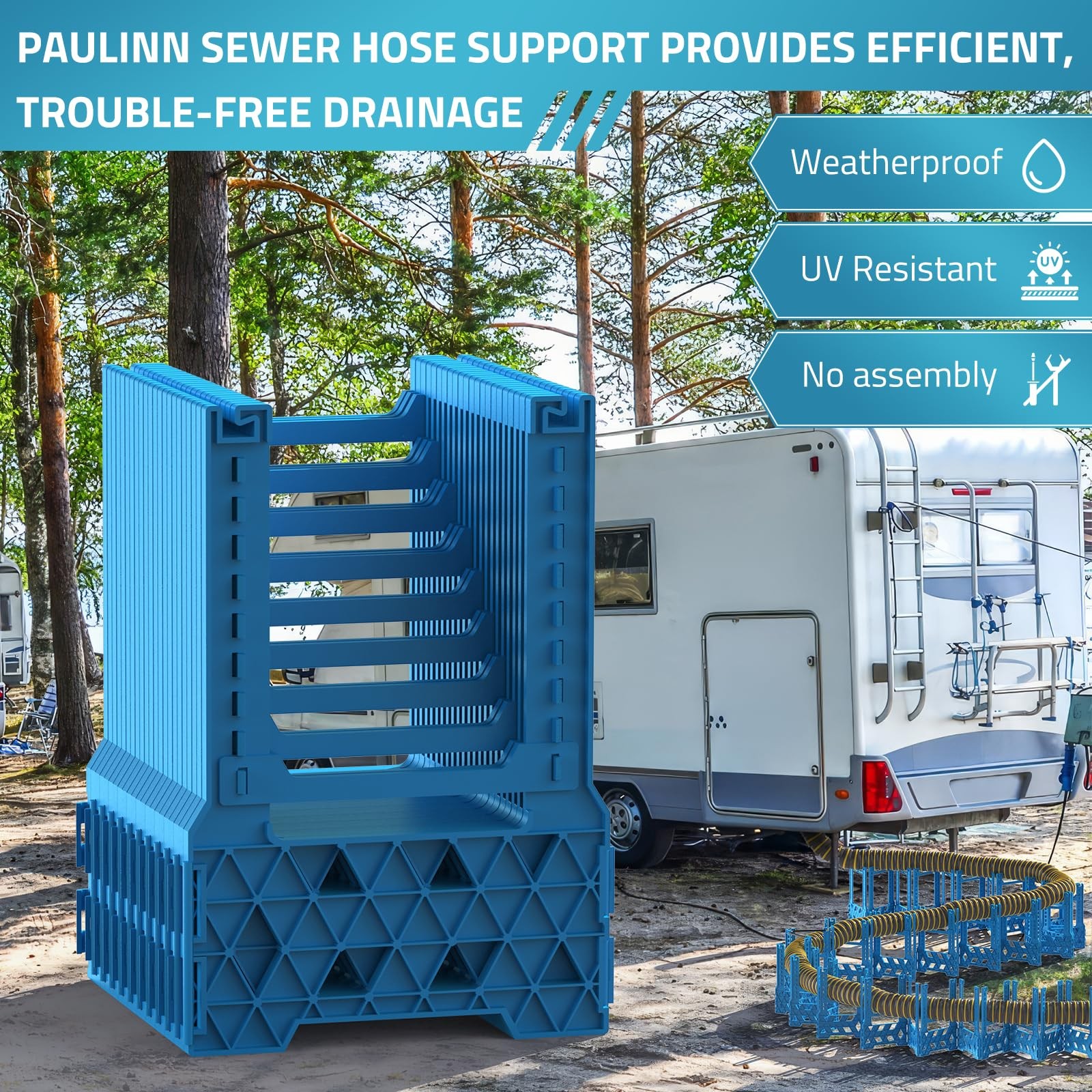 PAULINN Trailer Spare Tire Mount, Bundle with 10FT RV Camper Sewer…
