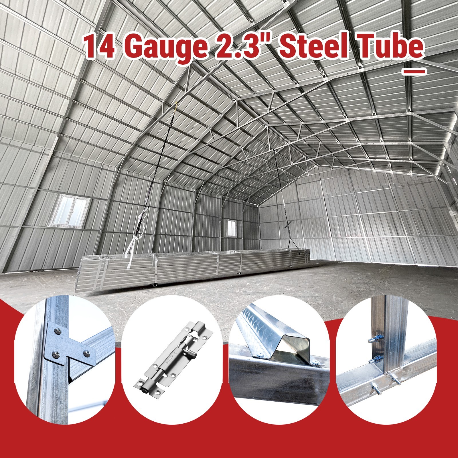 31’x51′ Metal Garage Shed Barn Outdoor Storage Heavy Duty Galvanized Steel