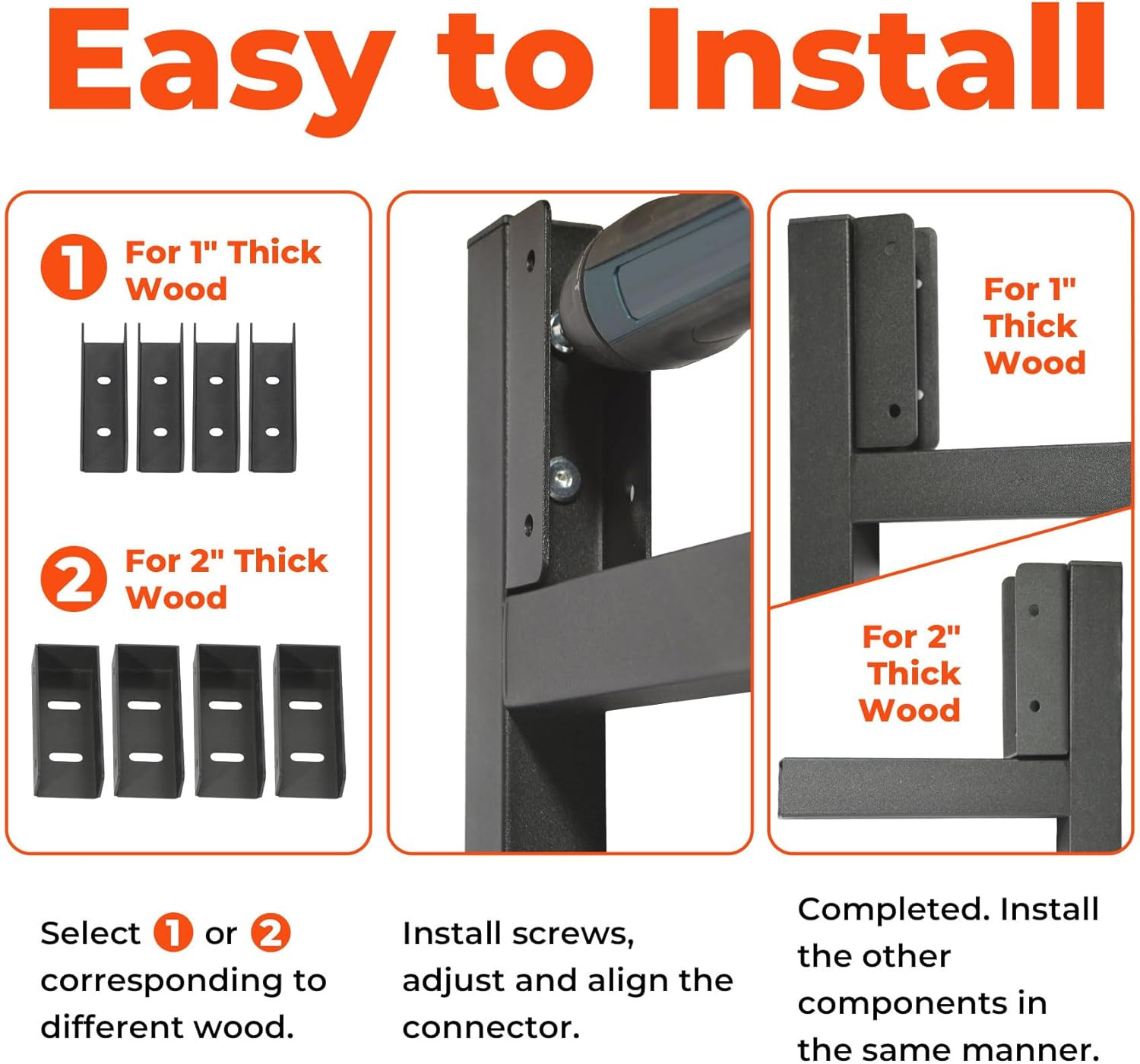 DIY Adjustable Steel Frame Gate Kit for 4-5 Ft Fences, 36-72″ Wide