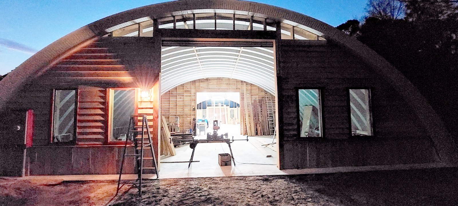 50x50x19 Steel Quonset Home Building Kit Clear Span Open Ends