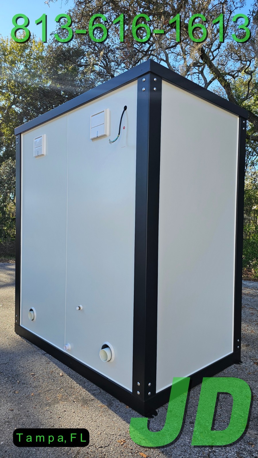 Premium All Steel Frame HD Portable Bathroom Restroom Double Stall Toilet New