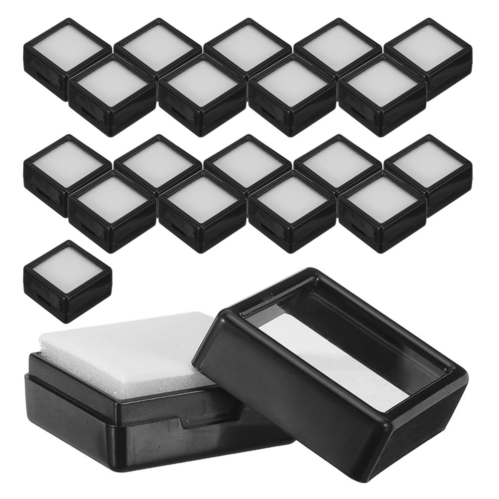 20 Pcs Storage Containers for Rocks Small Jewelry Packaging Boxes Clear