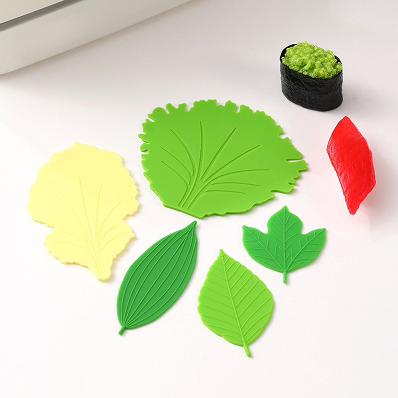 1Set Leaf Bento Dish Cup Lunch Separator Sushi Rice Ball Mat Decor Accessories