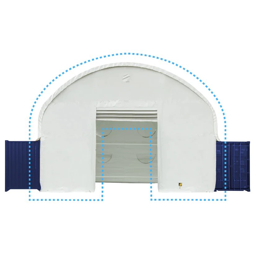 Front Panel W/ Winch door for W20′ Container Shelter 11oz PE Container Shelter