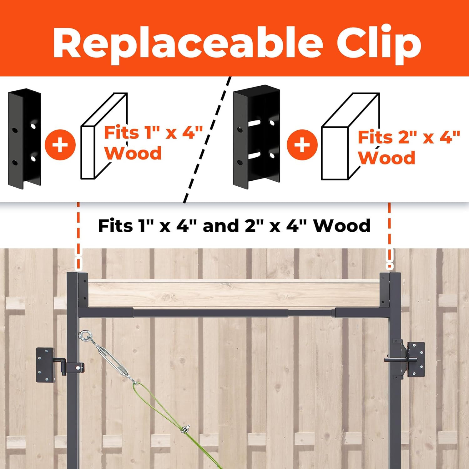 DIY Adjustable Steel Frame Gate Kit for 4-5 Ft Fences, 36-72″ Wide