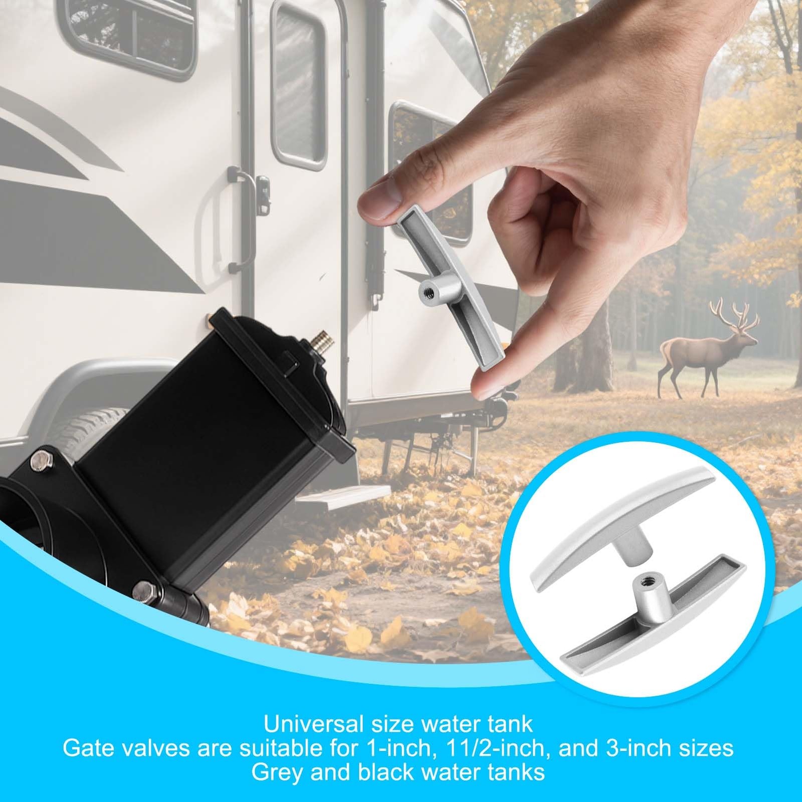 KAKUPPA 2 Pack Aluminum RV 8 cm x 1.4 (3.15 inches x 0.55 inches), Silver