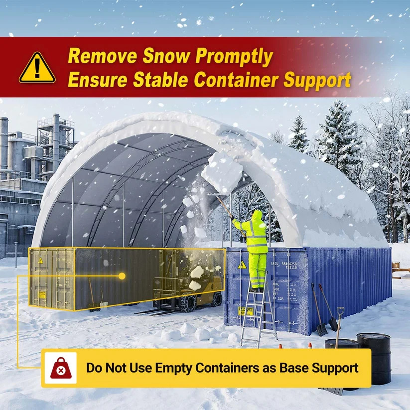 60x80x15 Double Truss Container Shelter Canopy 22oz PVC HD Fabric Building