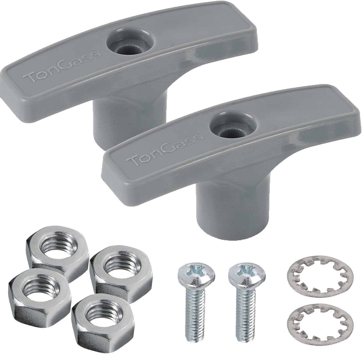TonGass (2-Pack, Grey RV Waste Valve Handle Replacement for Extension Gray