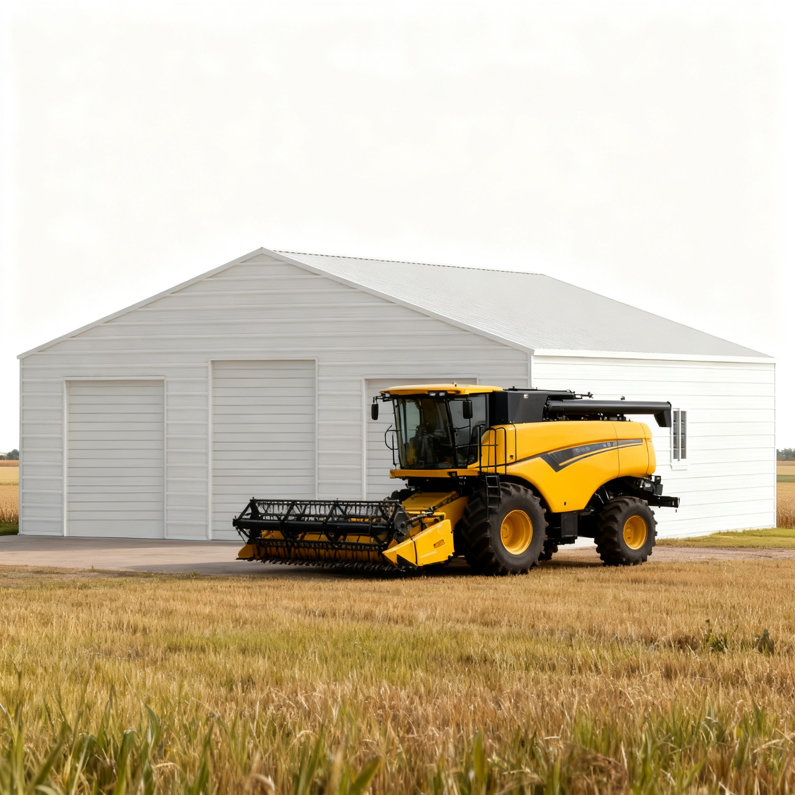 39×39 FT Metal Barn Heavy-Duty with 3 Rolling Doors Metal Garage Storage Shed