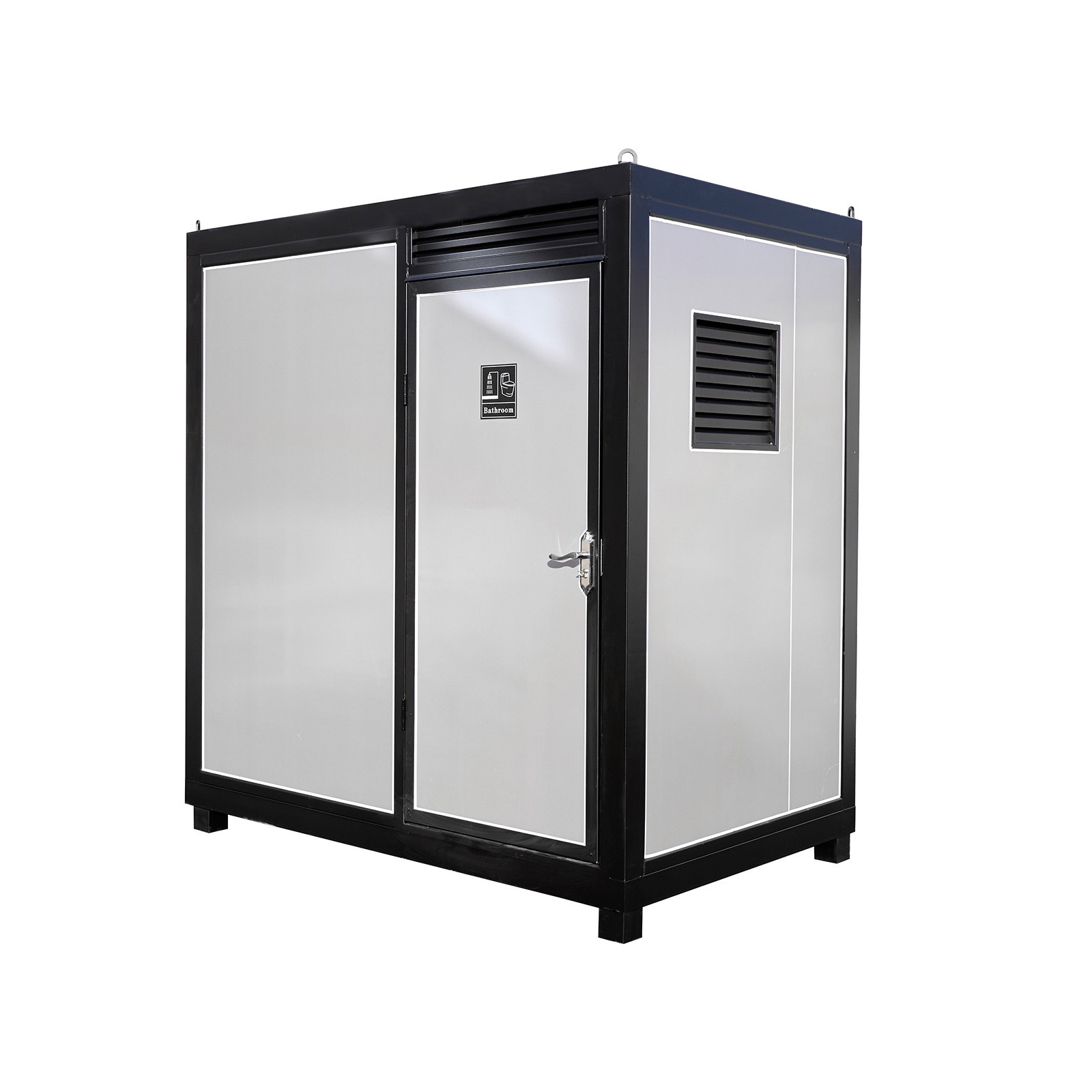 Portable Restroom Mobile Toilet Cabin Outdoor Shower Room w/Sink&Ventilation Fan