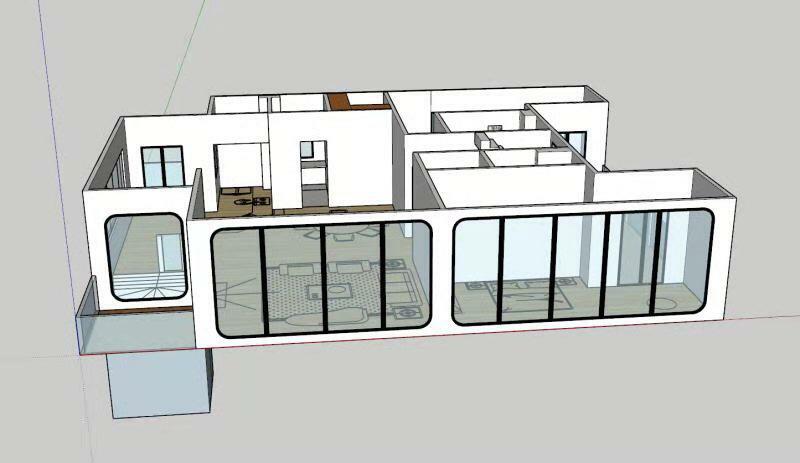 Contemporary Airplane Hanger and Home
