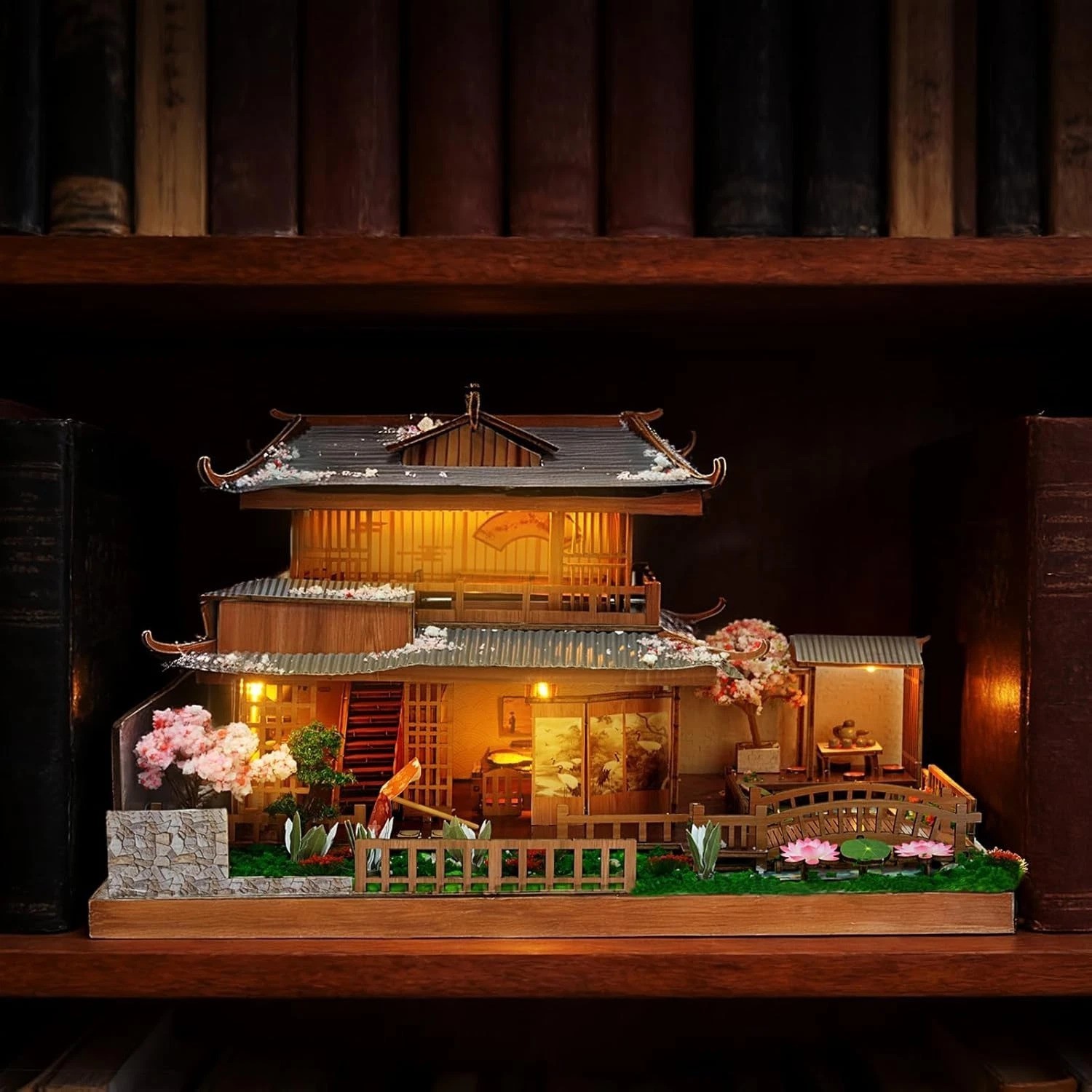 Japanese Cherry Blossom Miniature House Building Kit – Perfect Gift for Adults