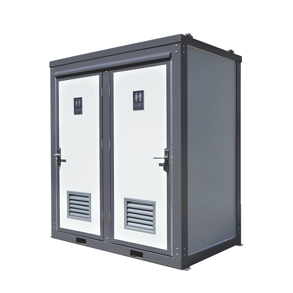 Bastone Dual Portable Restroom Mobile Toilet,2 Stall w/2 Sinks Toilets Bathroom
