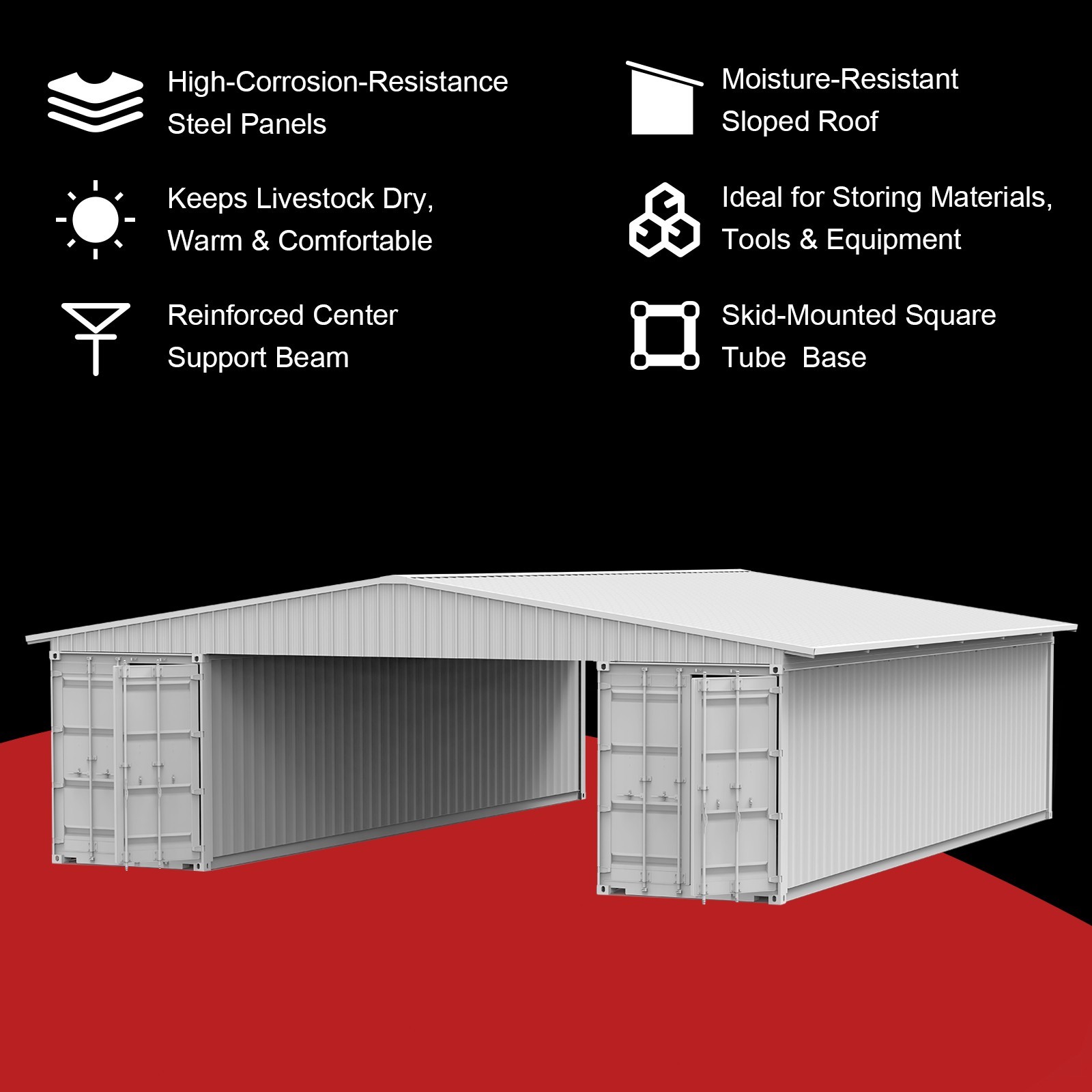 40’x36′ Shipping Container Roof Kit Heavy Duty Steel Shelter No Containers KJ