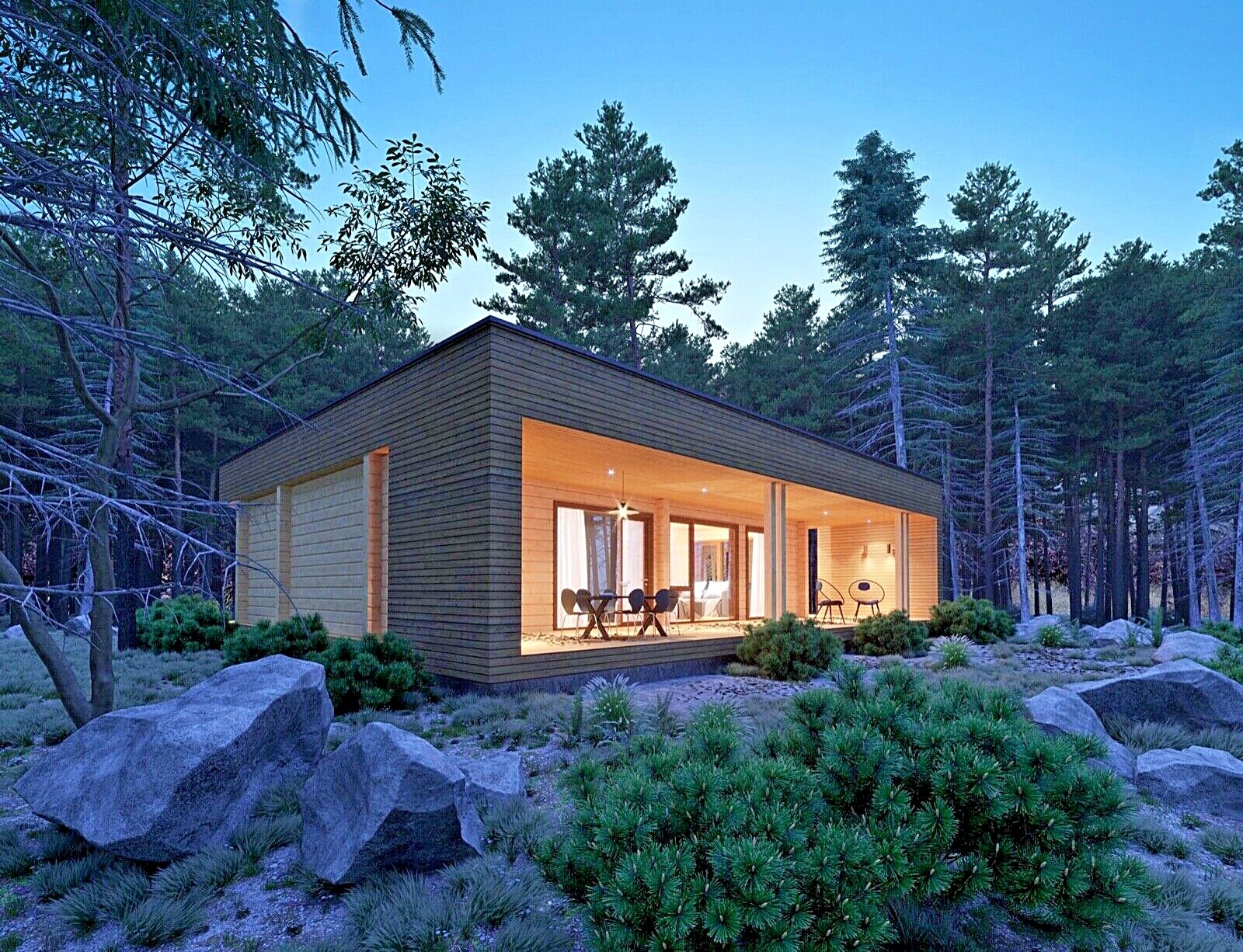 LOG HOUSE KIT #LH-104 ECO FRIENDLY WOOD PREFAB DIY BUILDING CABIN HOME MODULAR