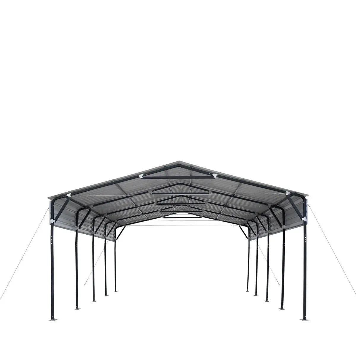 400SqFt Metal Carport 20x20ft 10ft Open Sides 27GA Galvanized Steel Panels