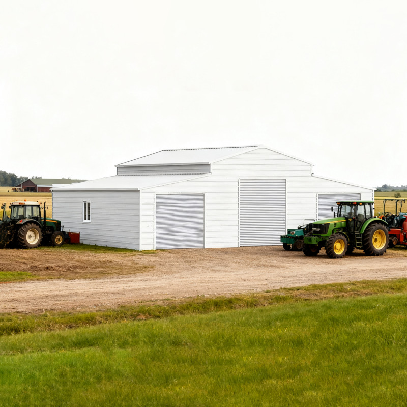 42x30x13ft Metal Garage Shed Outdoor Storage Heavy Duty Galvanized Steel Barn