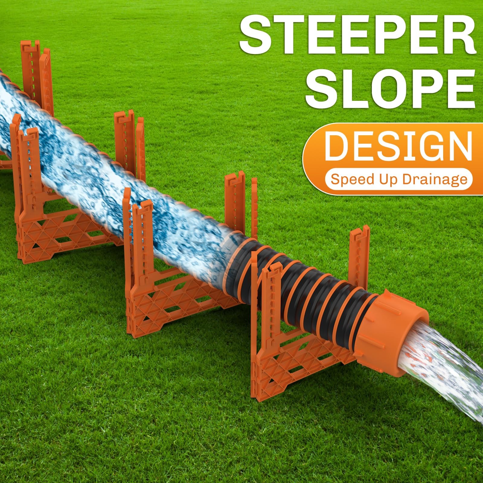 10 Ft RV Sewer Hose Support Blaze Orange Camper Drain Hose Stand