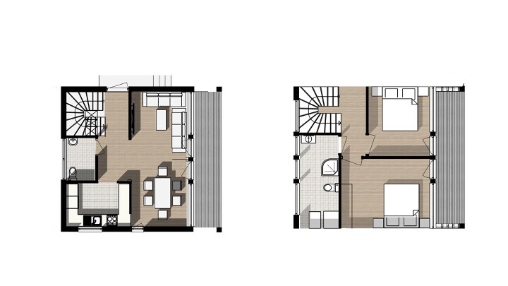 840 SQ.FT ECO SOLID TIMBER AIRTIGHT PANEL HOUSE KIT. MASS WOOD CLT HOME, PREFAB