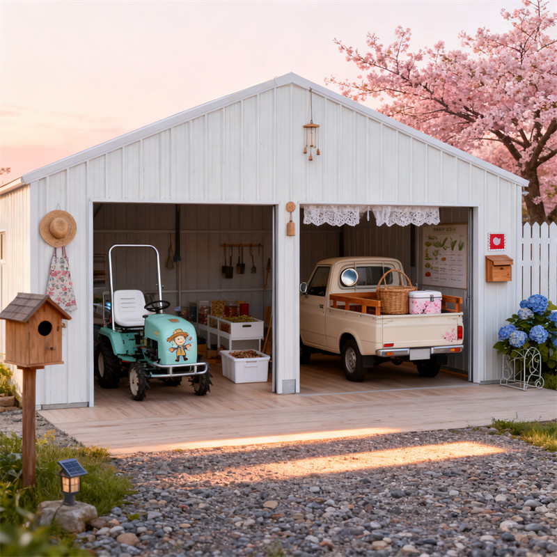22’x23’x13′ Outdoor Barn Shed Garage Heavy Duty Galvanized Steel Storage Shed
