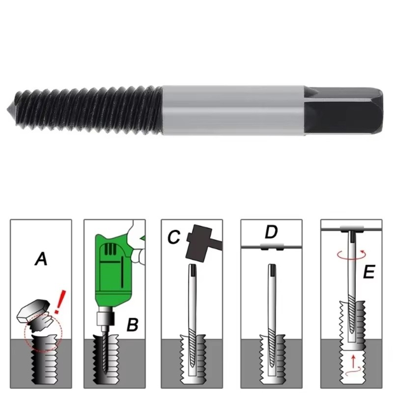 5/6Pcs Screw Extractor Center Drill Bit Broken Screw Removal Center Drill Set