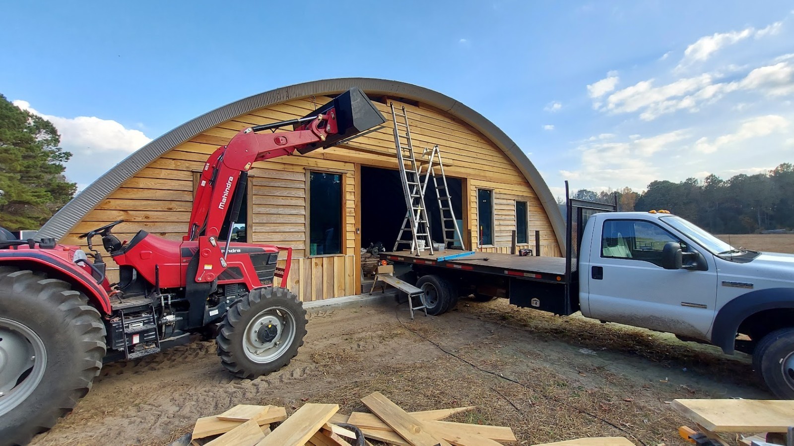 51x70x17 DuroSPAN Steel Quonset Homestead Grow Food Building Open Ends Direct