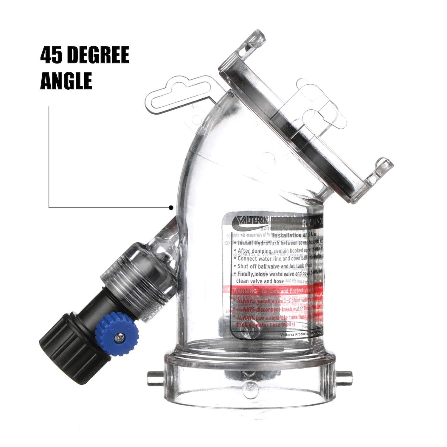 45 Degree Hydroflush Attachment Removable Anti-Siphon Valve RV Camper Trailer