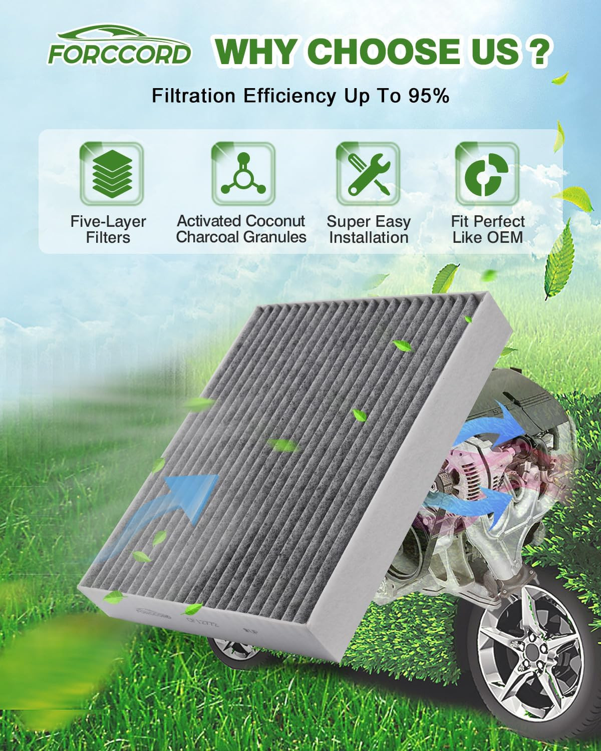 Cabin & Engine Air Filter Fit for Nissan Altima 2026 2025 2024 2023 2022 2021 20