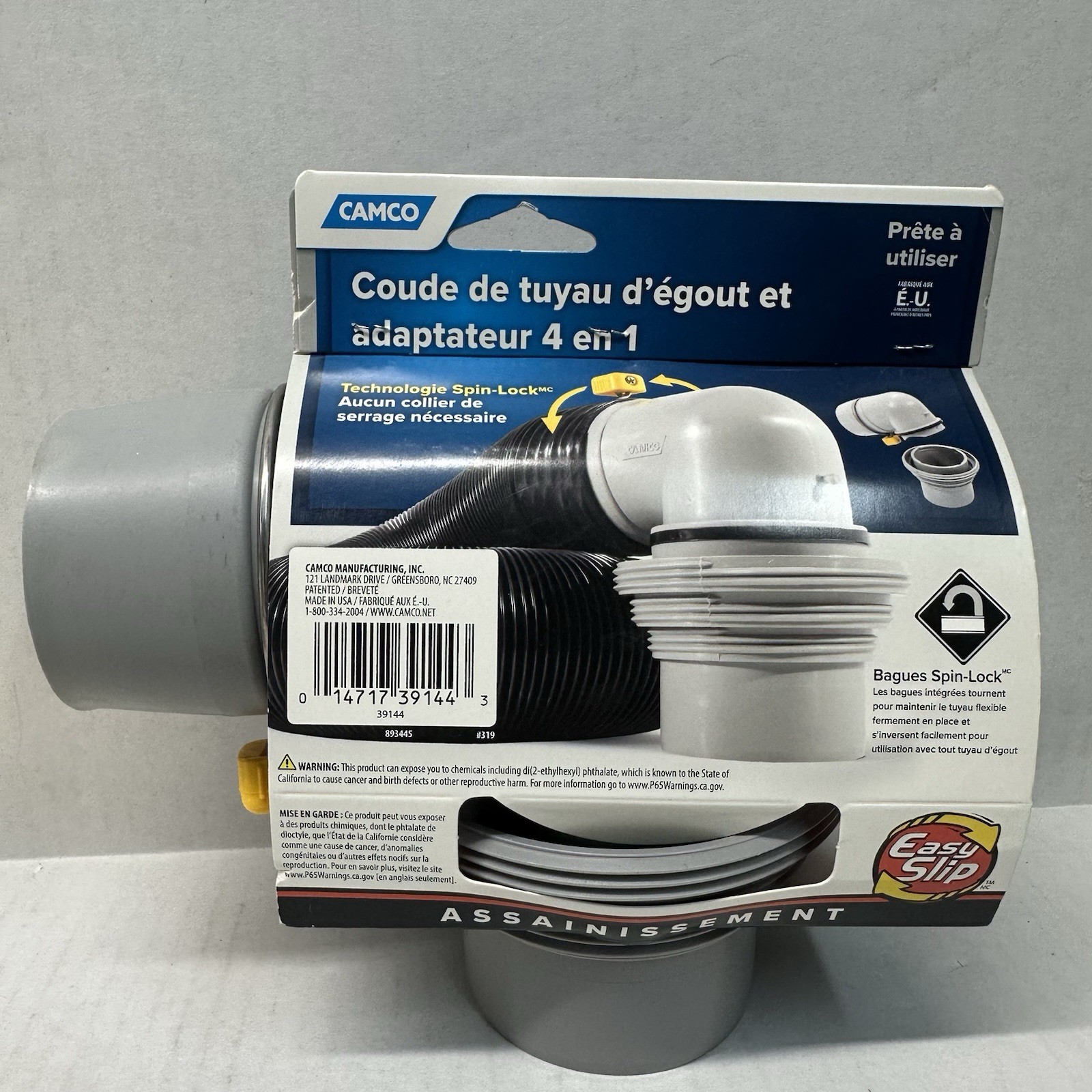 Easy Slip Elbow Fitting and 4-in-1 Adapter for RV Sewer Hose (39144)