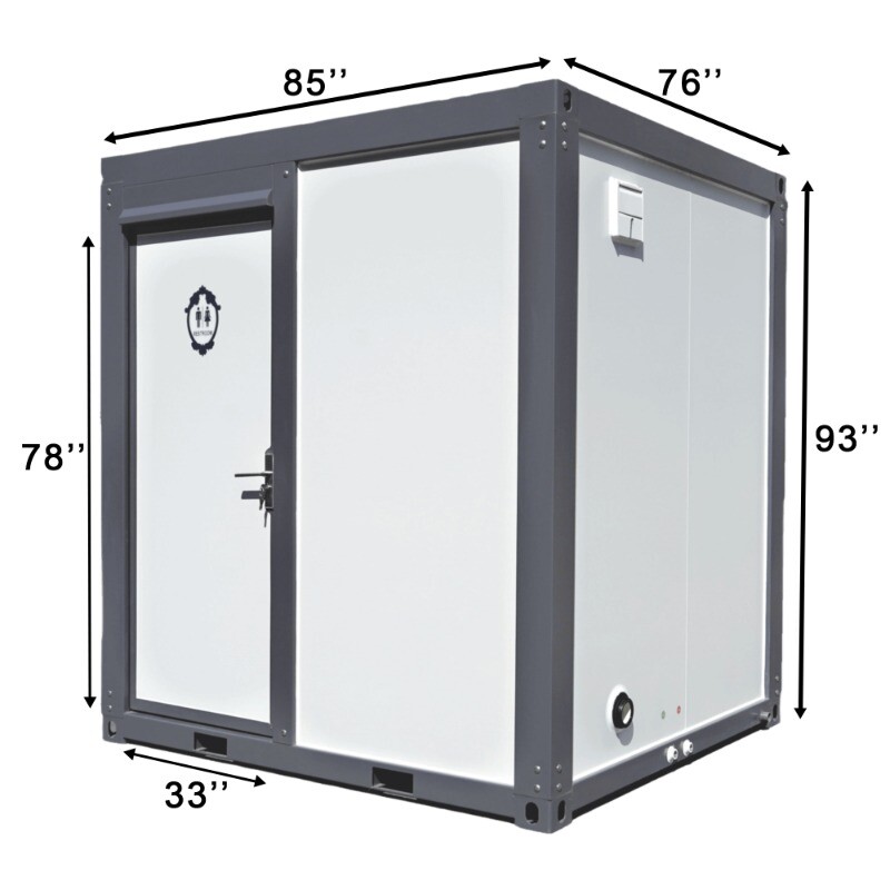 Portable Restroom Bathroom Mobile Toilet w/Shower Upgrade Acrylic Fanshaped Door
