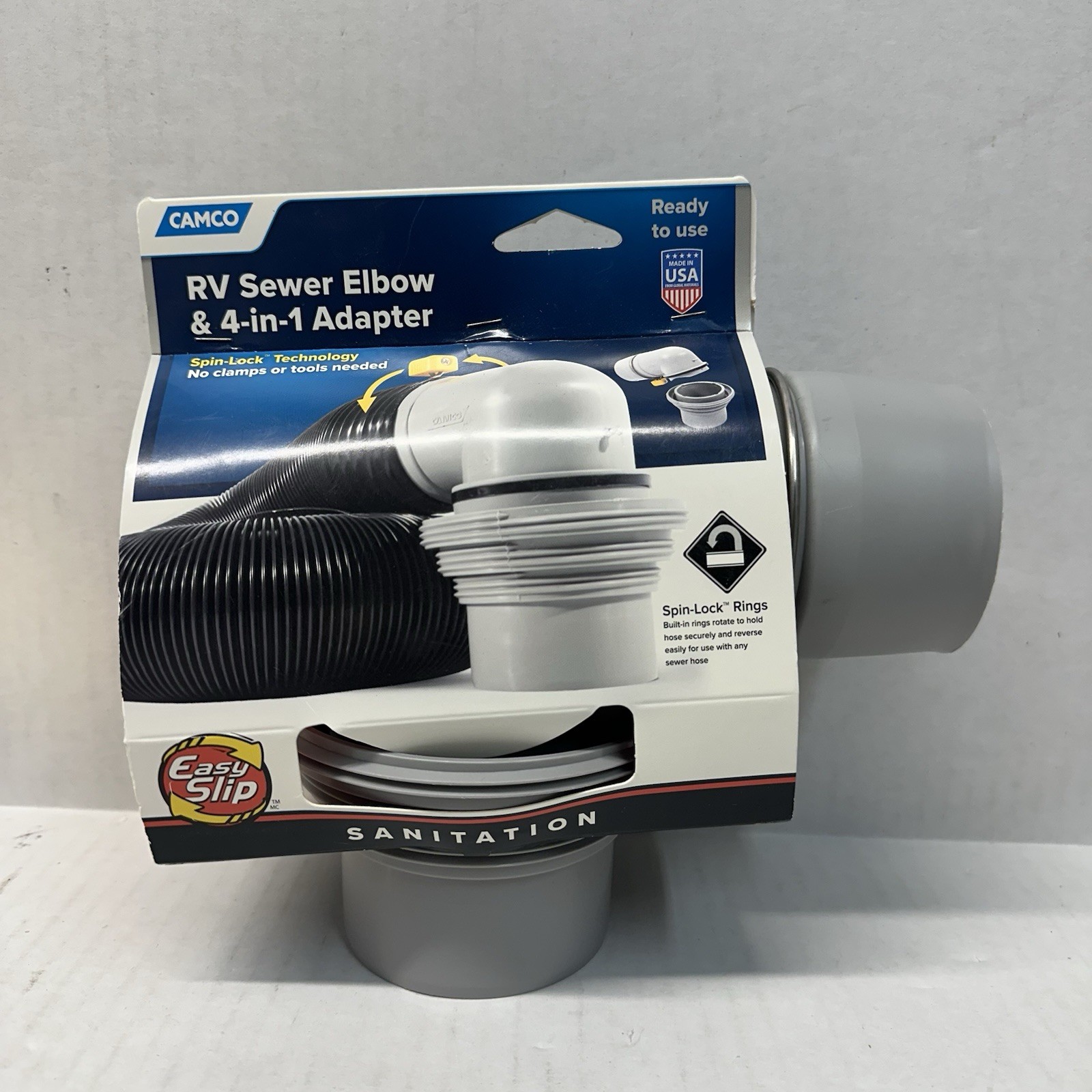 Easy Slip Elbow Fitting and 4-in-1 Adapter for RV Sewer Hose (39144)