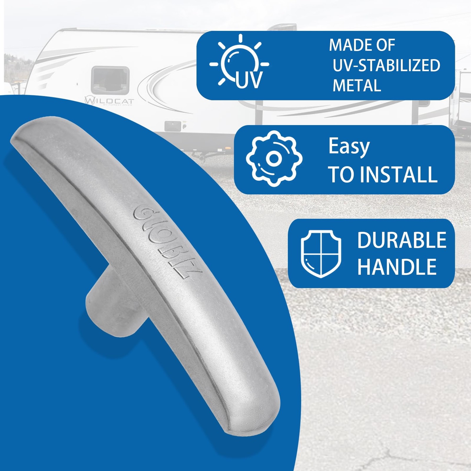 GLOBIZ RV Waste Water Valve Handles Replacement Fit for 1 2 Pack, Silver