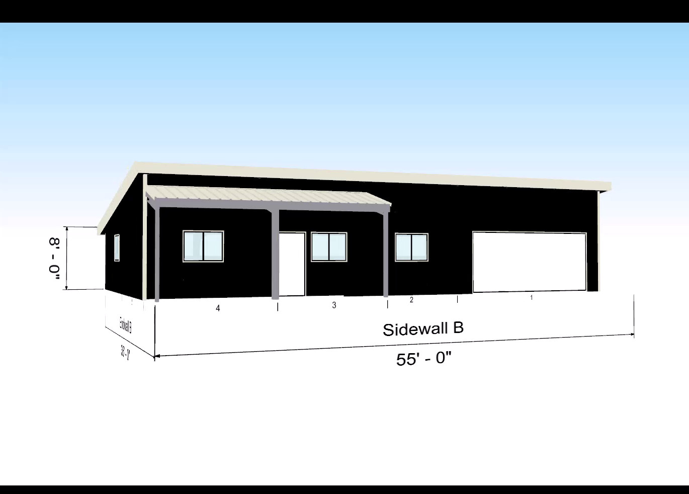 Brand New Kit Design It’s Our 30 x 35 Modern Single Slope Barndominium or Cabin