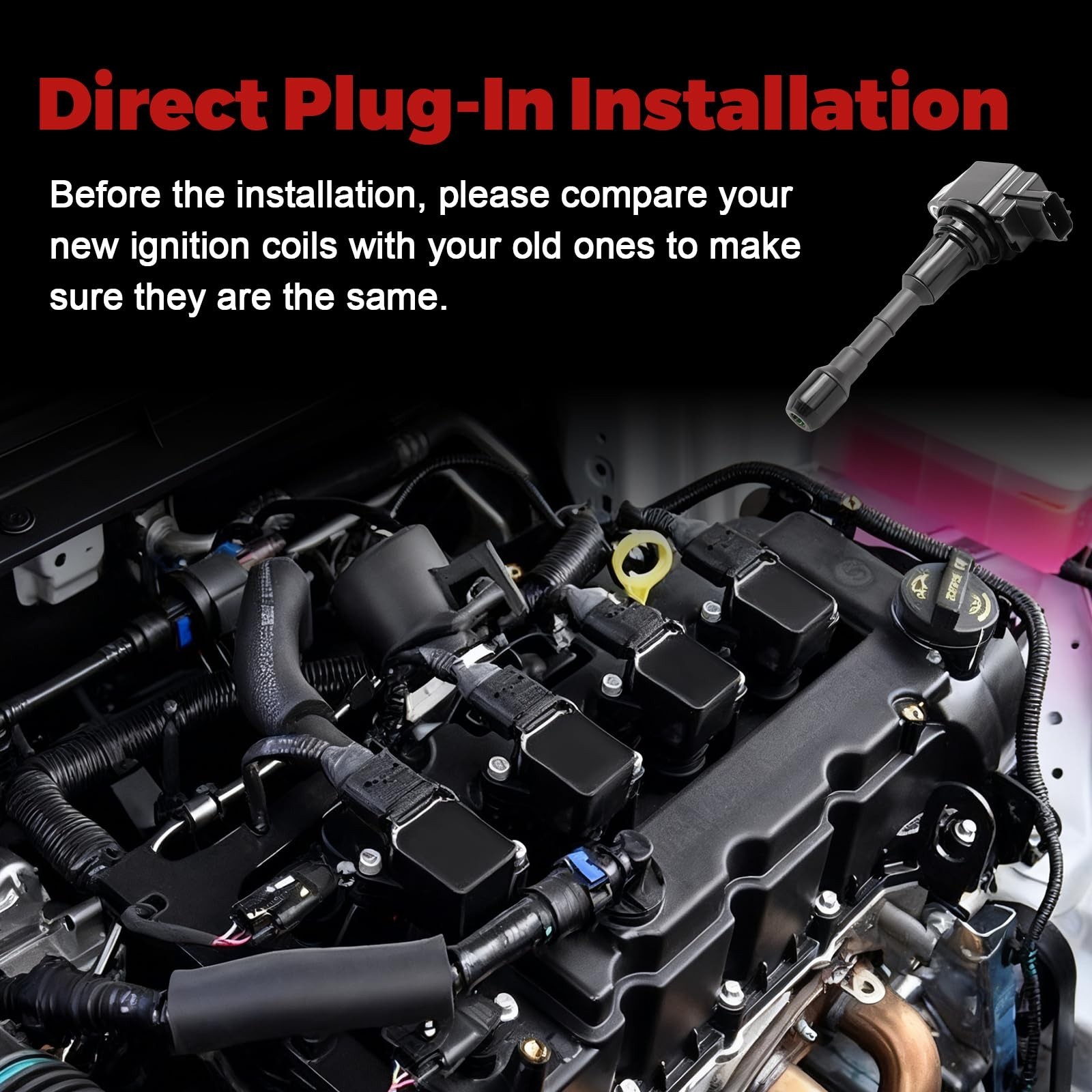 Ignition Coil Pack and Iridium Spark Plug Fits for Murano Altima Quest | UF55…
