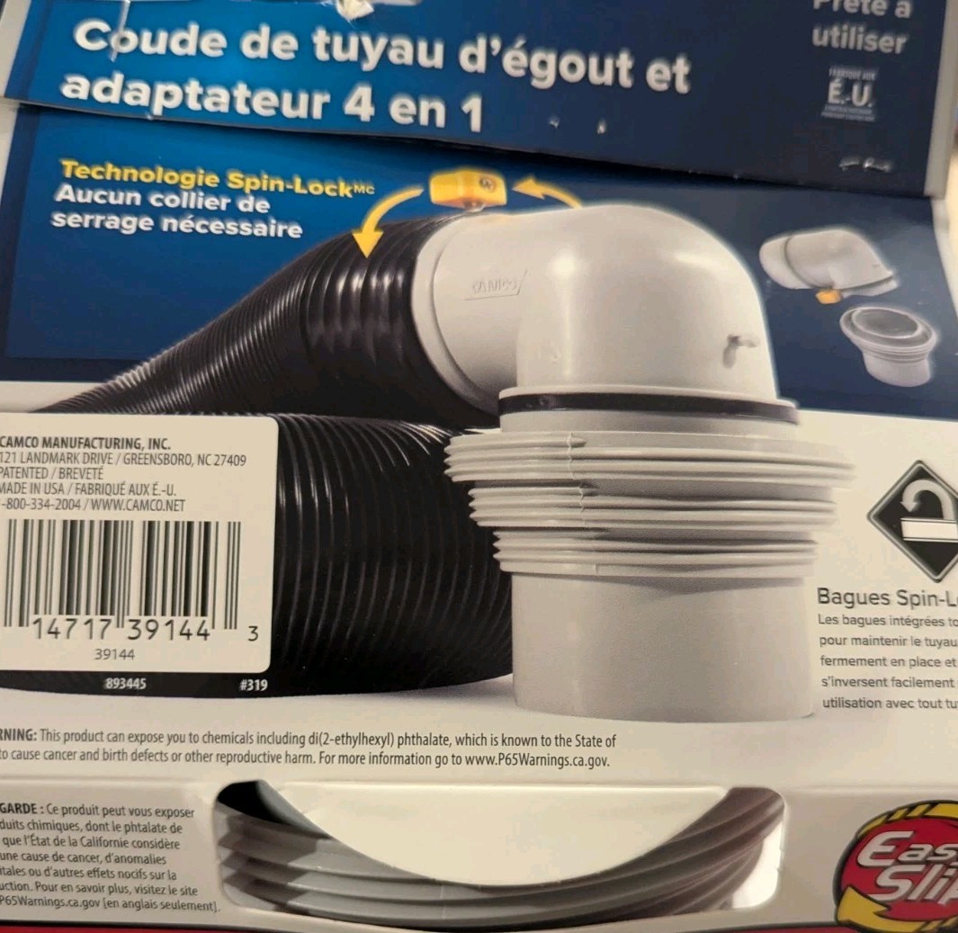Easy Slip Elbow Fitting and 4-in-1 Adapter for RV Sewer Hose Brand New