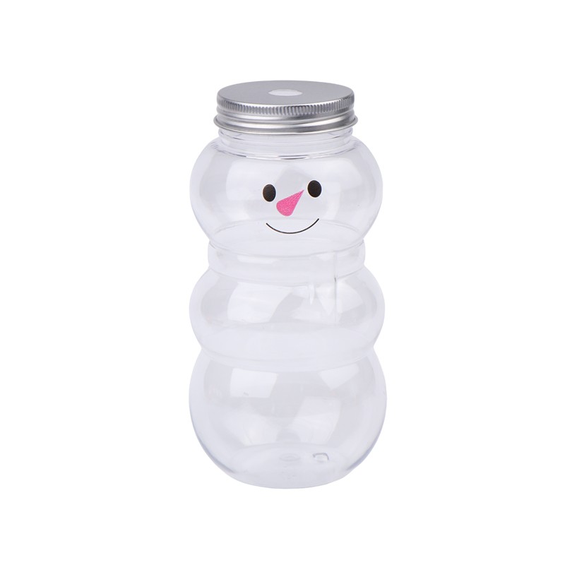 500ML Christmas Snowman Water Bottle Milk Tea Coffee Juice Portable Drinking Cup