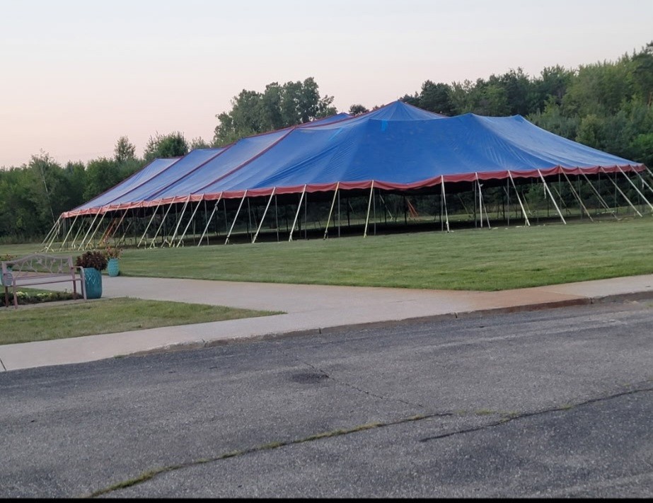 Large Tent 80’x100′ includes Top Poles and Stakes (no side walls)
