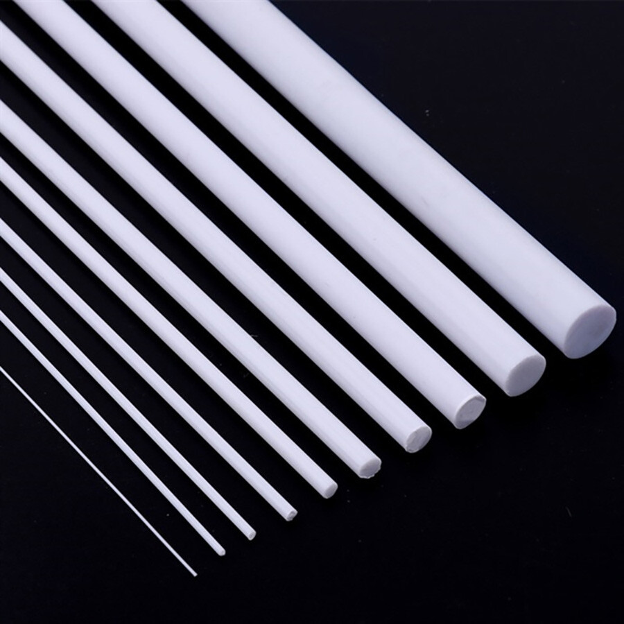 ABS Round Bar Dia 1/2/3/4/5/6mm Styrene Plastic Strips Rod Plasticard 250mm Long