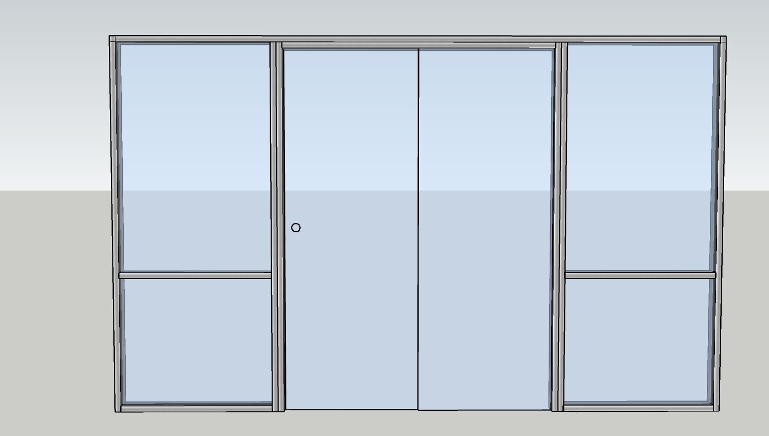 CGP Single-Slide Door System, Glass Aluminum Wall 13′ x 8′, Clear Anodized